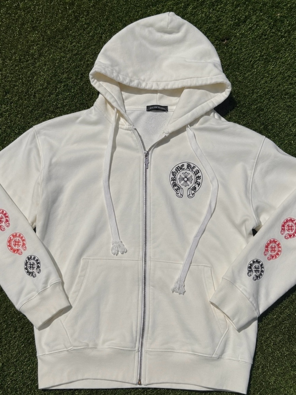 Chrome Hearts White With Colorfull Designs on Sleeves🔥